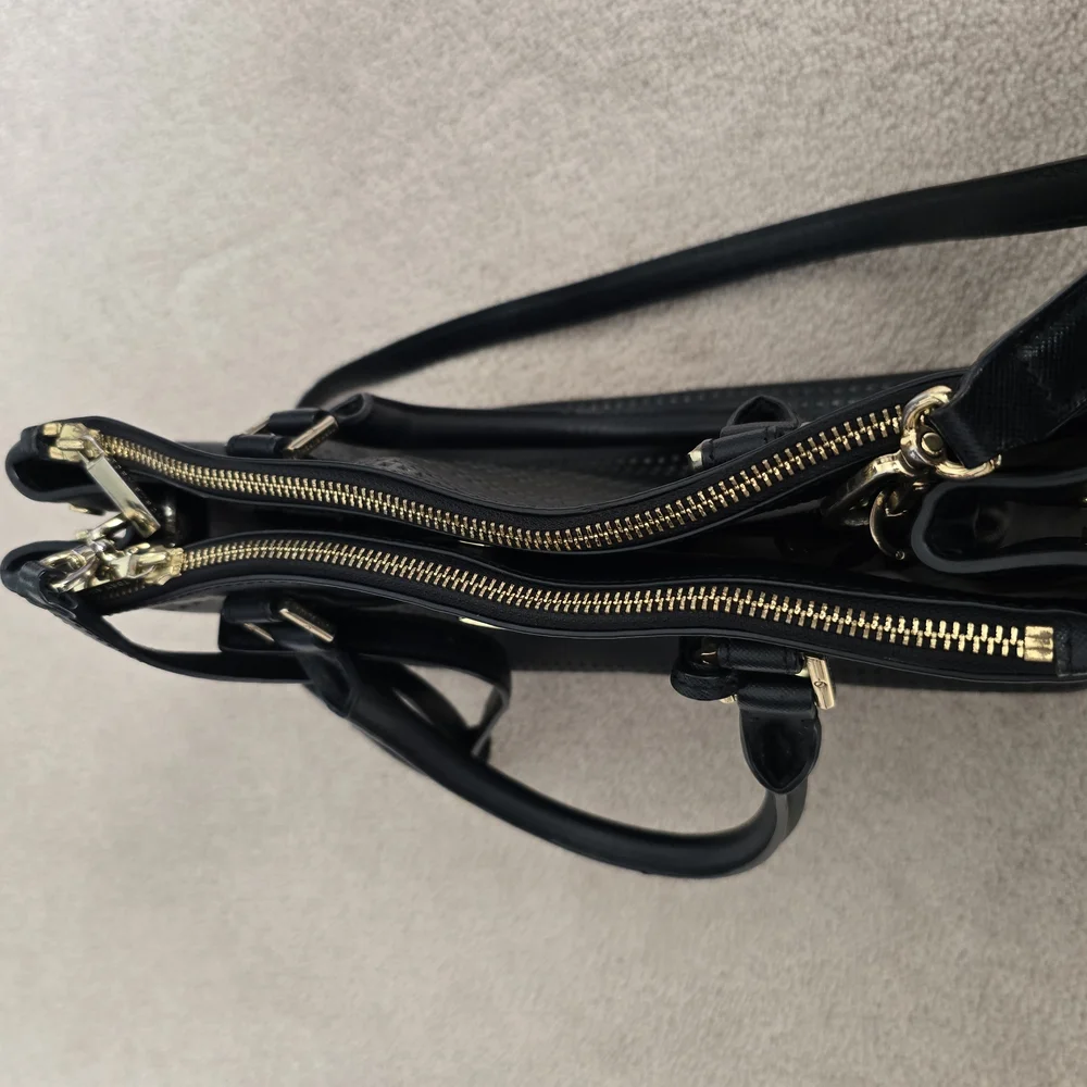 Tory Burch Black Perforated Leather Tote - Picture 8 of 11